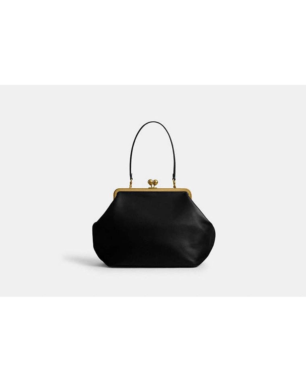 COACH Black Large Kisslock Frame Bag