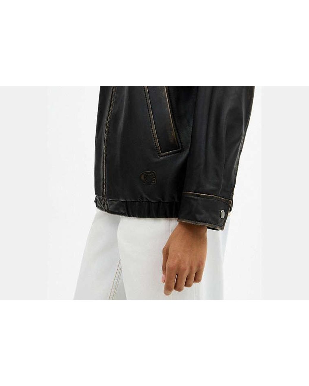 COACH Black Loved Oversized Leather Jacket