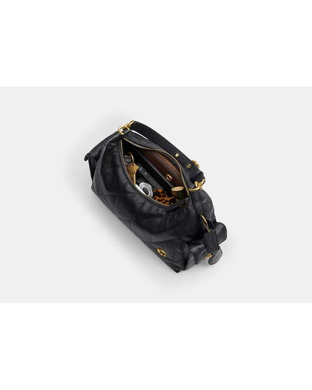 COACH Black Pocket Juliet Bag 30 With Quilting And Charms