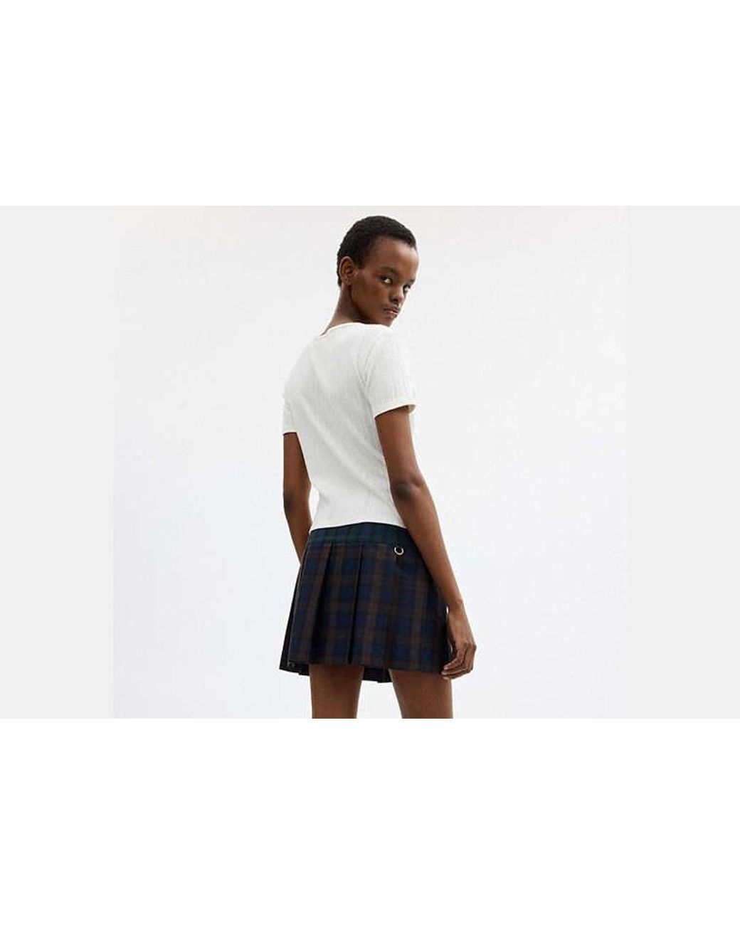 COACH Black Brain Dead Mini Plaid Pleated Skirt