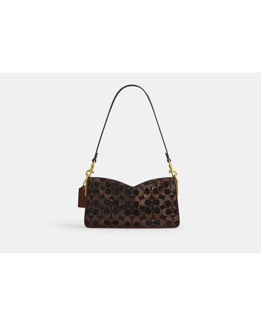 COACH Black Tabby Shoulder Bag 26 With Crystal Signature