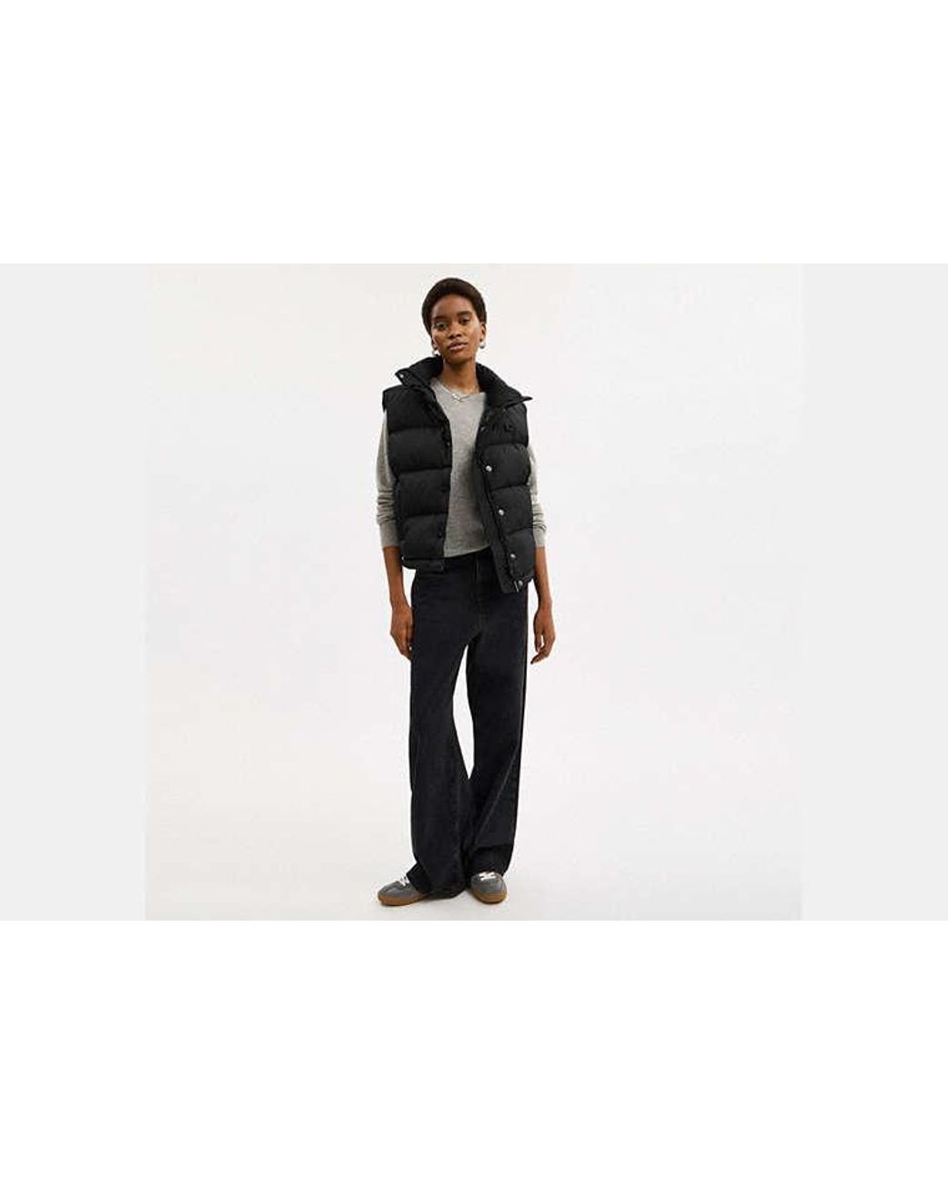 COACH Black Puffer Jacket Vest