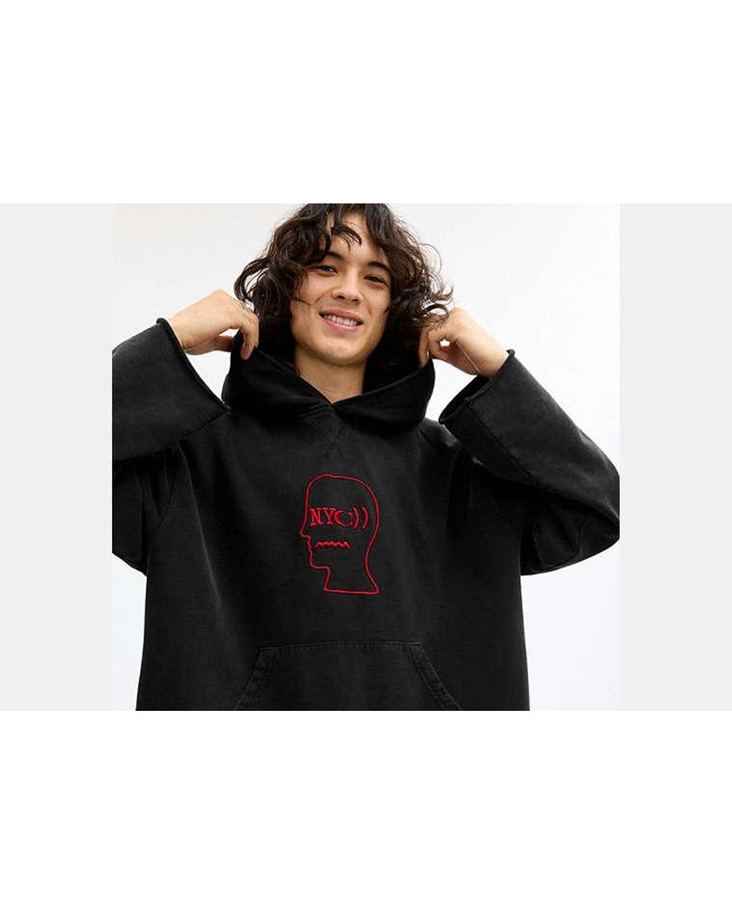 COACH Black Brain Dead Graphic Hoodie for men