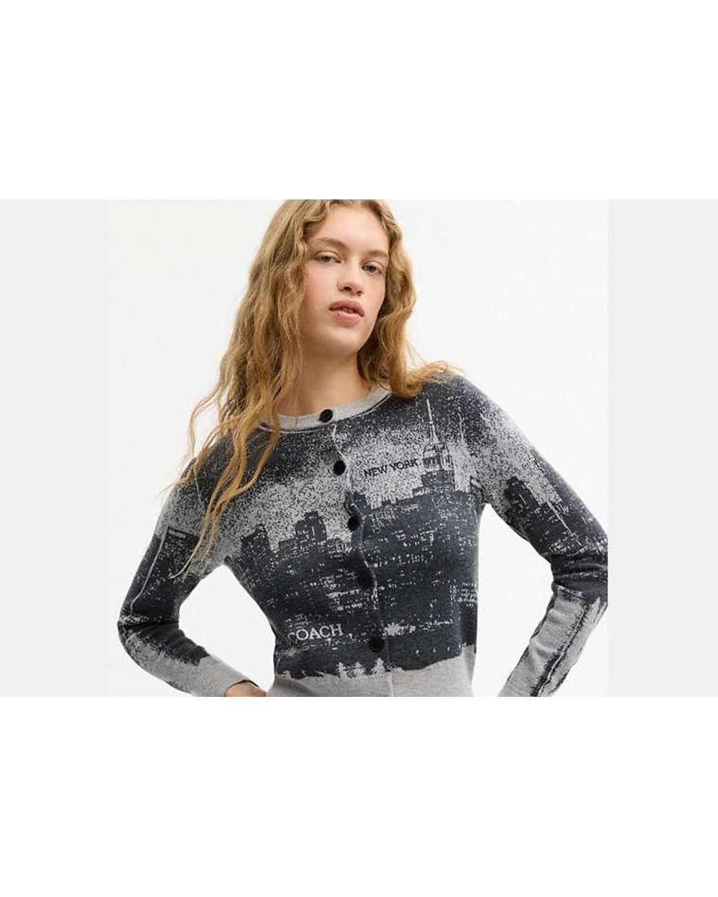 COACH Black Postcard Cardigan