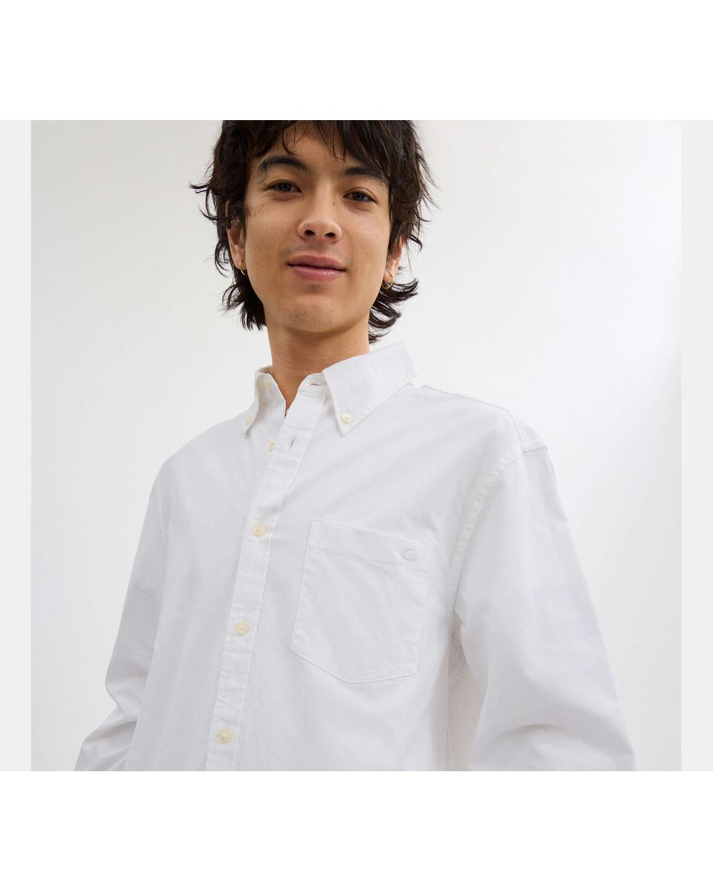Camicia A Maniche Lunghe Con Bottoni di COACH in White da Uomo