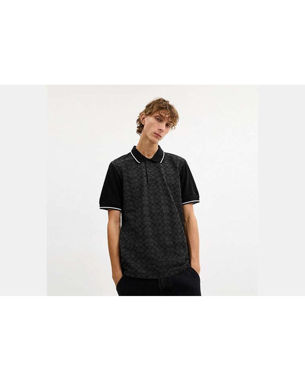 COACH Black Signature Polo for men