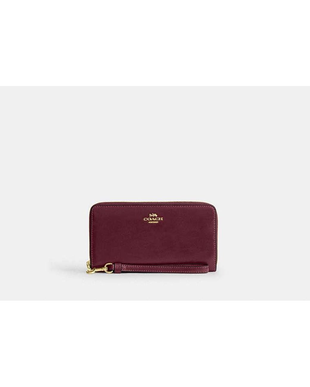 COACH Red Long Zip Around Wallet