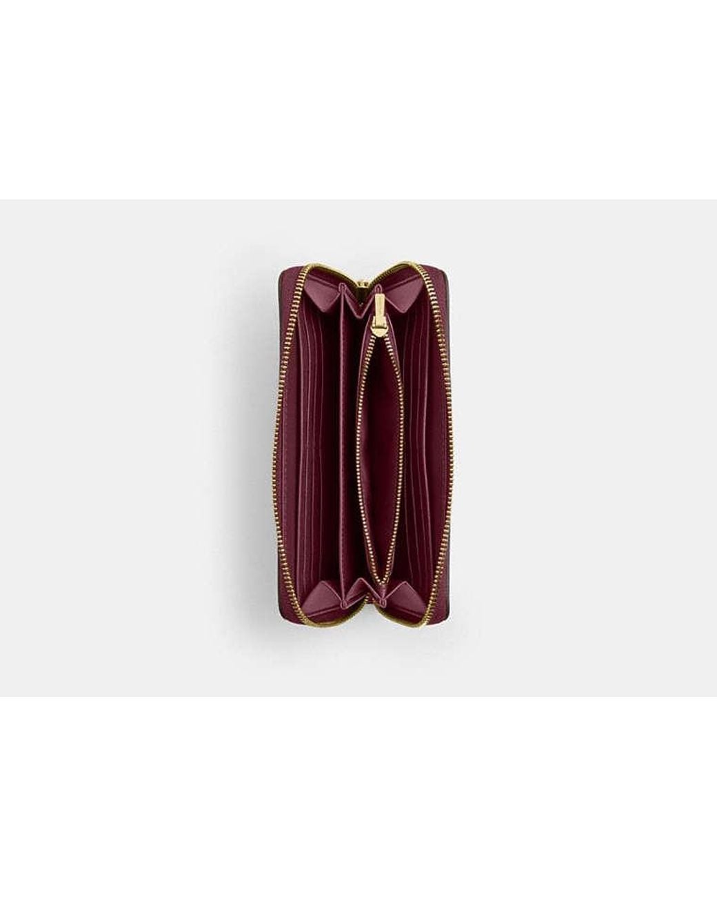 COACH Red Long Zip Around Wallet