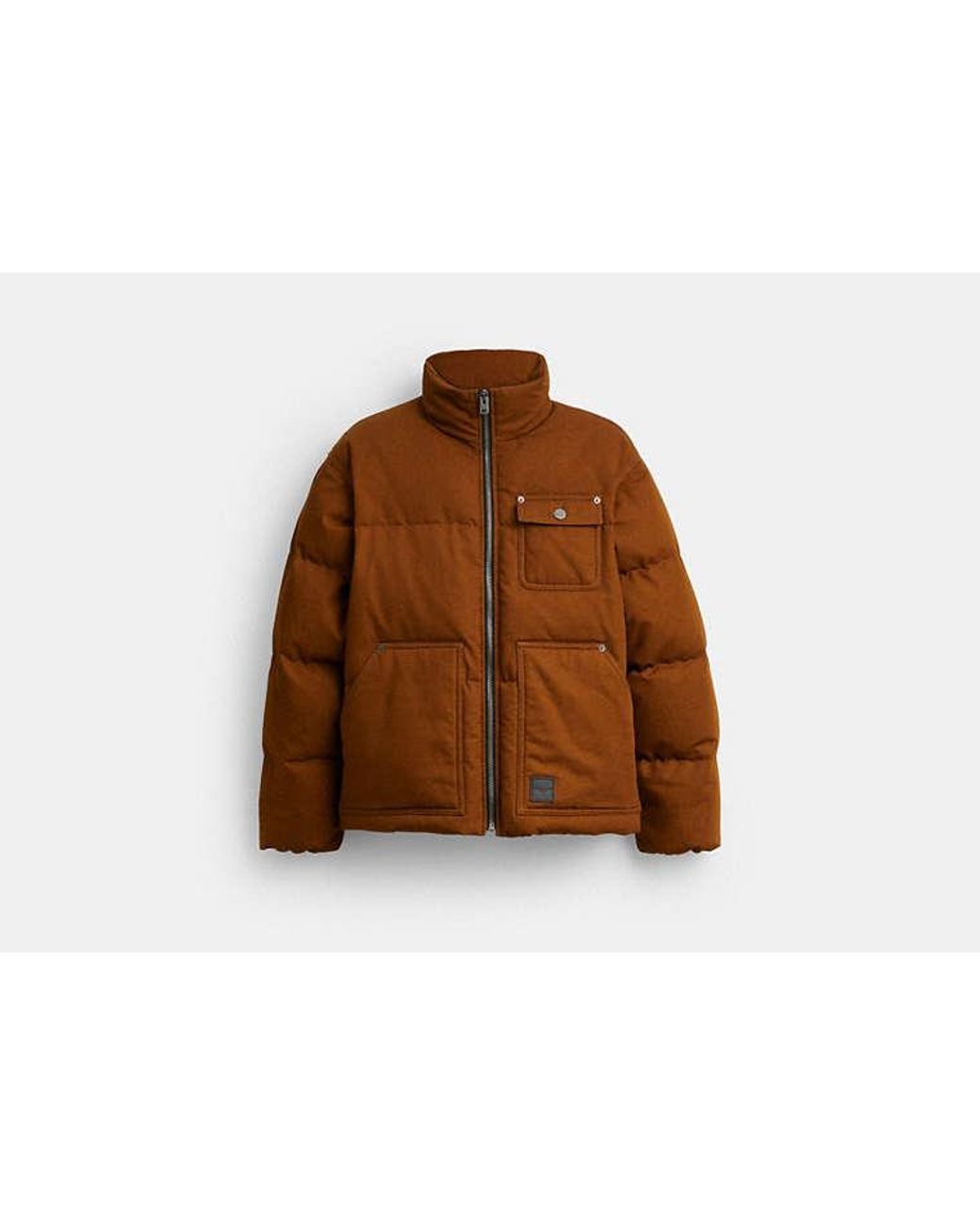 COACH Brown Canvas Down Jacket for men