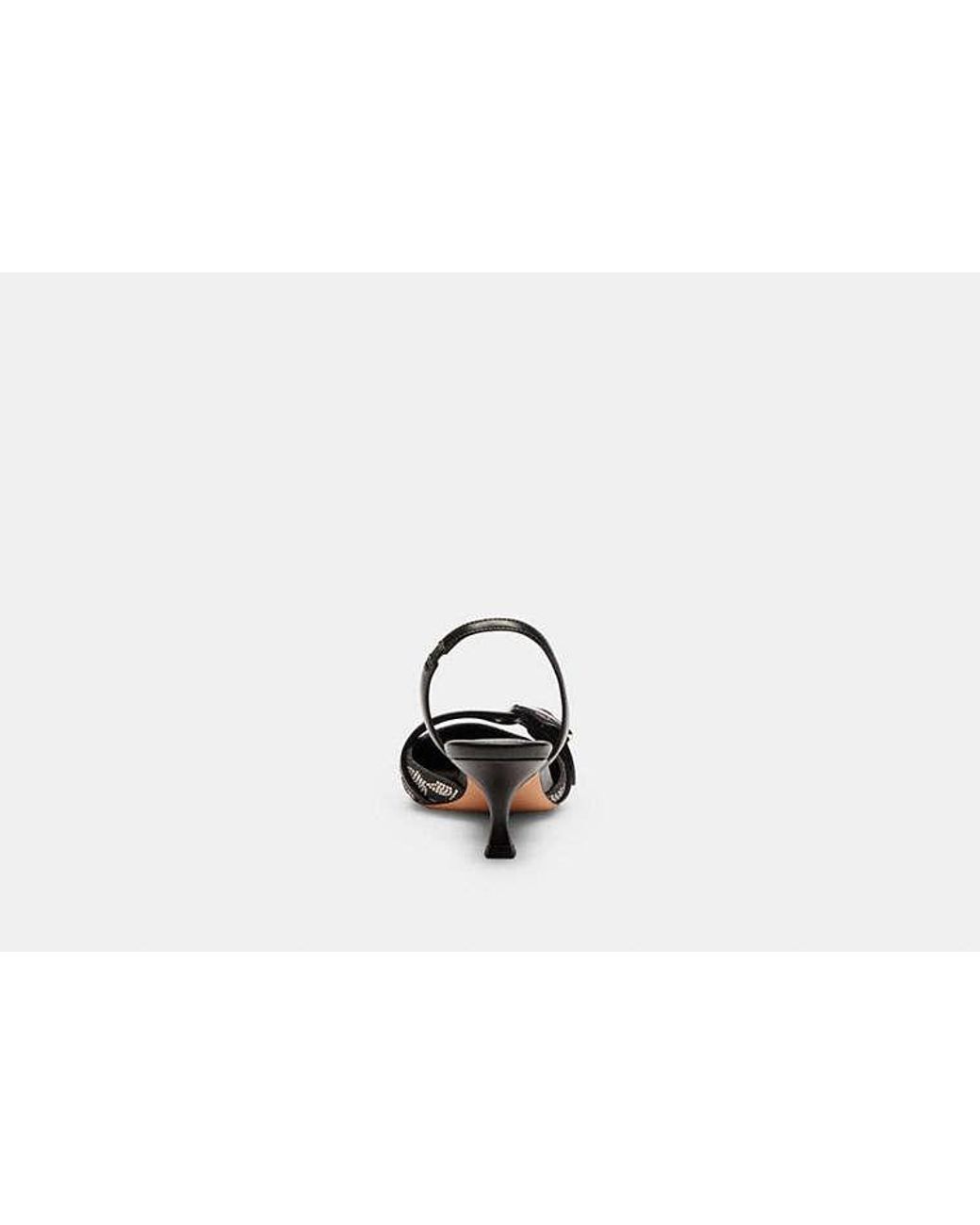 COACH Black Margot Slingback With Crystal Signature