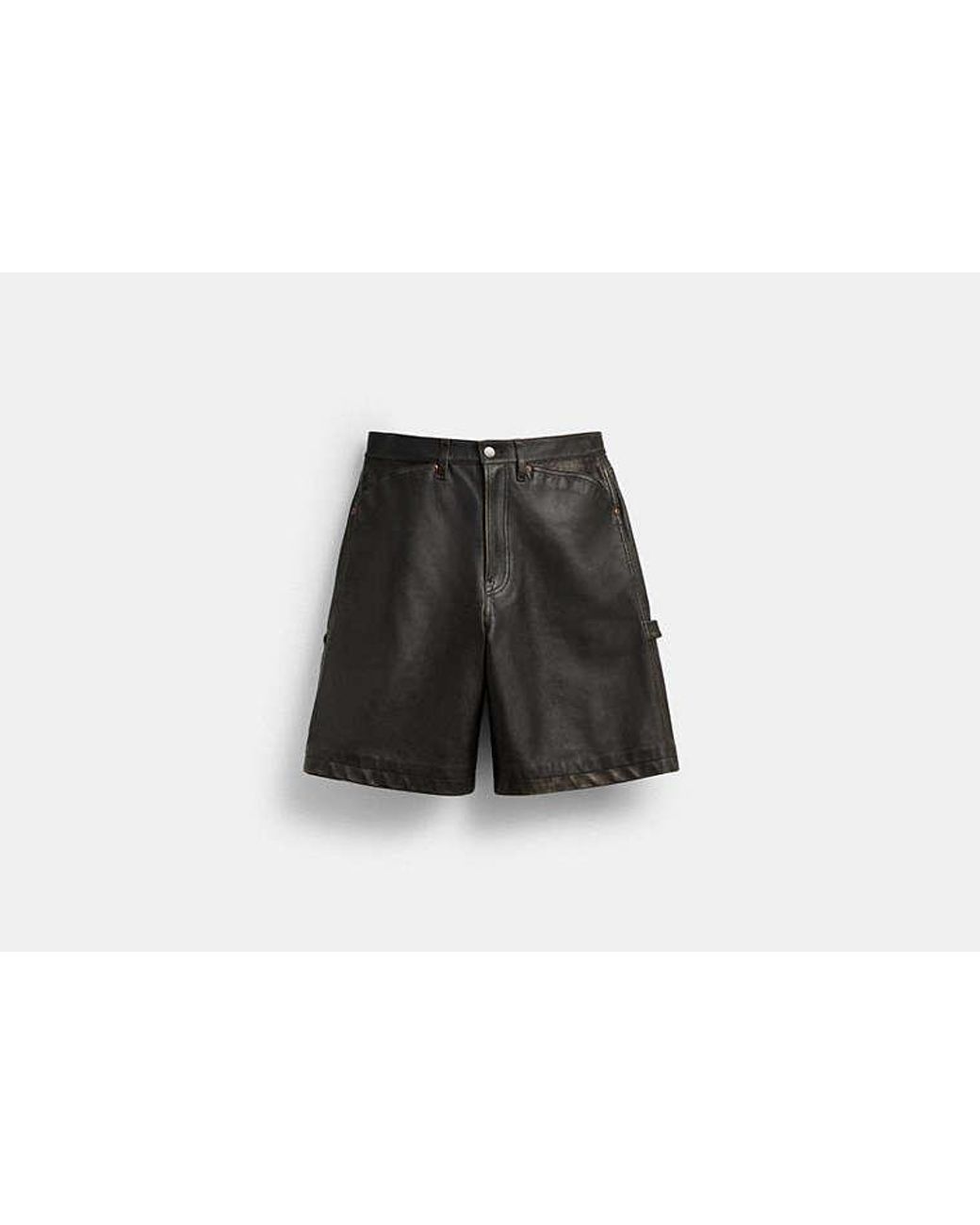 COACH Black Brain Dead Loved Leather Shorts for men