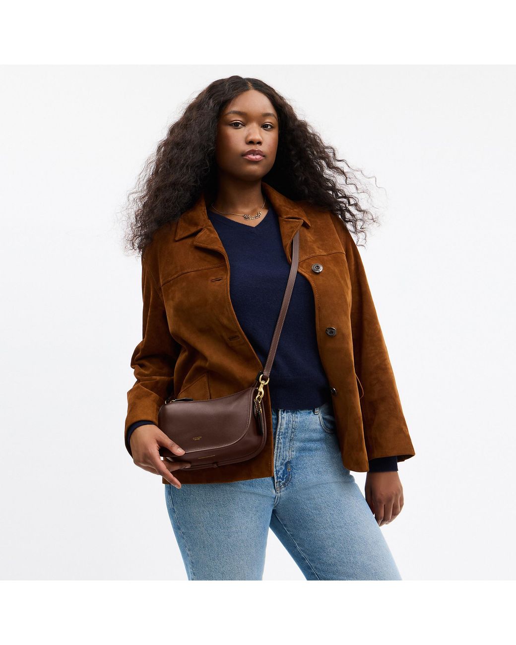 COACH Brown Natural Grain Leather Waverly Bag