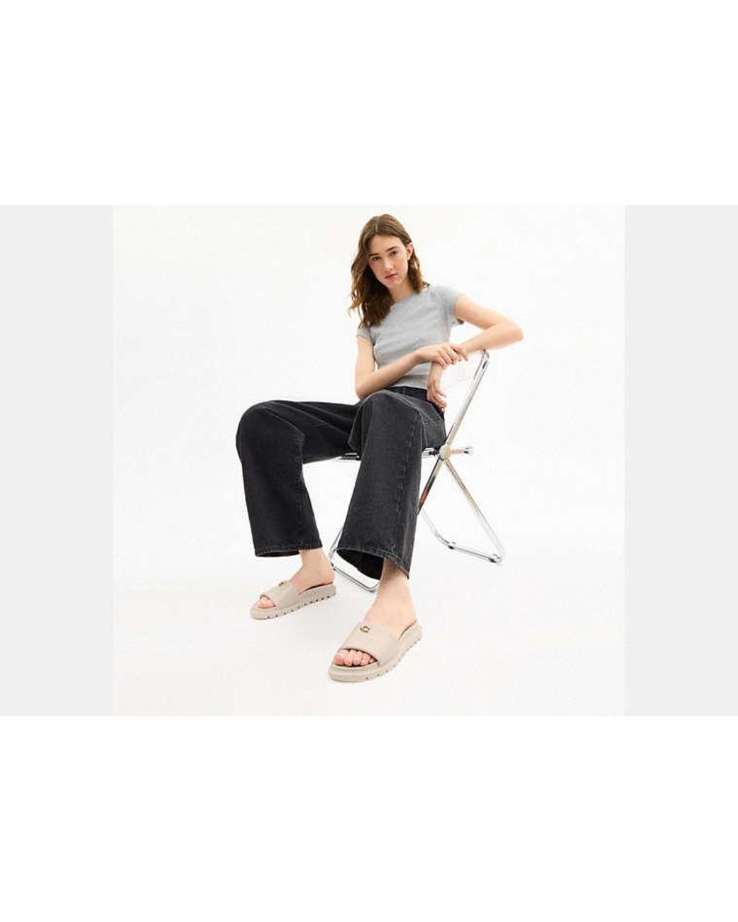 COACH Black Brynn Slide-Sandale Für Frauen