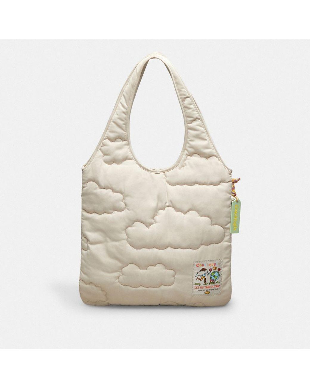 トートバッグ Coachtopia Loop Quilted Flat Tote With Cloud Print CBS13 Coachtopia Loop Quilted Flat Tote With Cloud Print