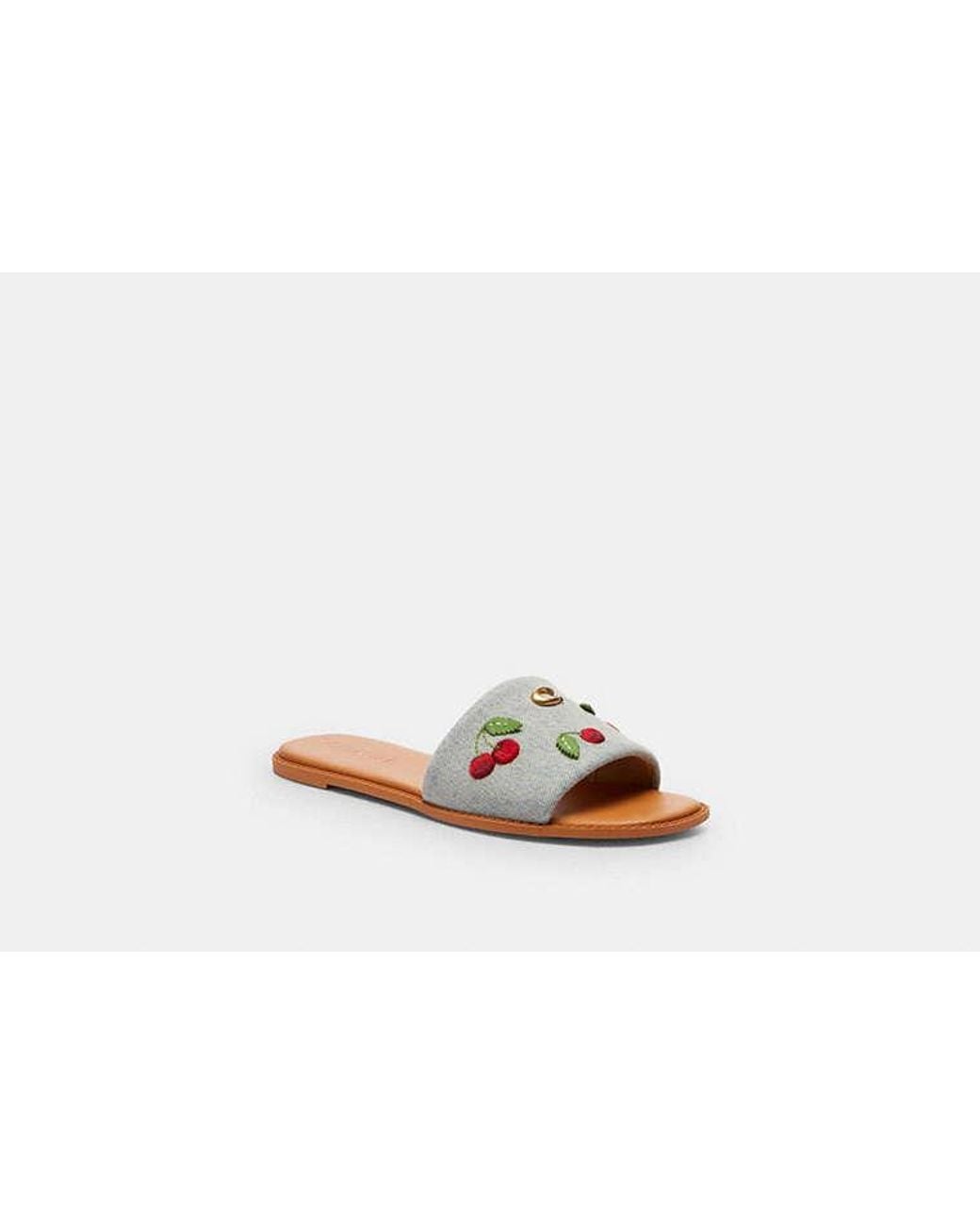 COACH Black Holly Sandal With Cherries