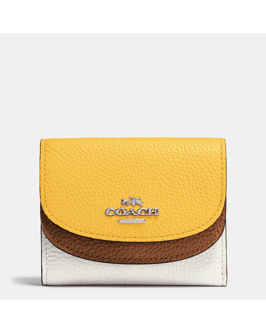 COACH Double Flap Small Wallet In Colorblock Leather in Metallic Lyst