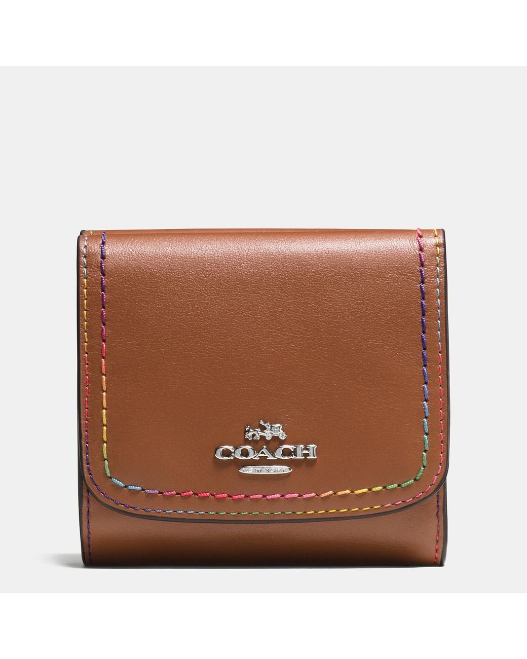 Coach, Bags, Coach Snap Wallet With Rainbow Colorblock