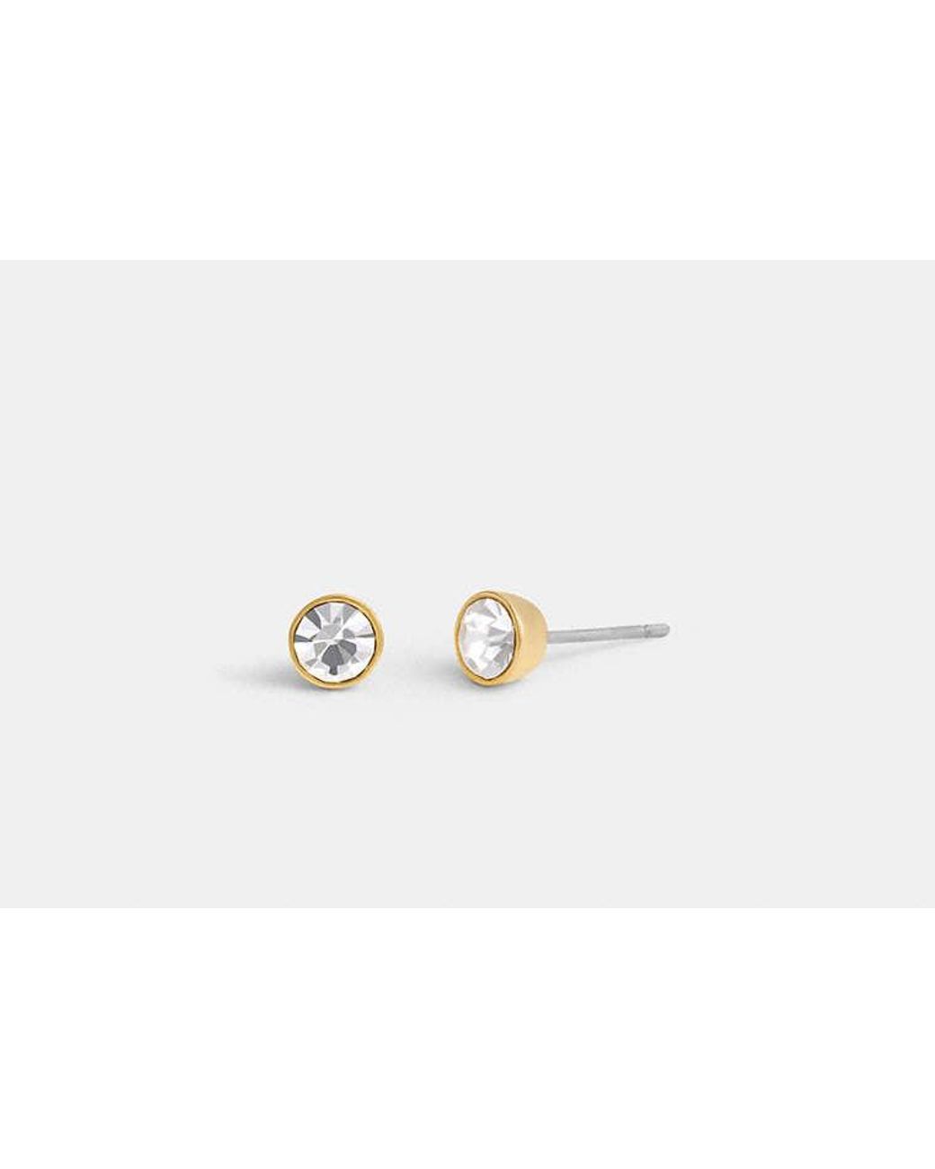COACH Black Halo Round Stud Earrings