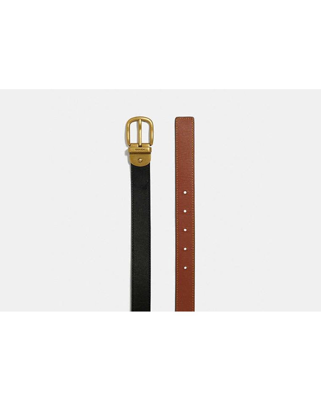 COACH Black Harness Buckle Reversible Belt, 25Mm