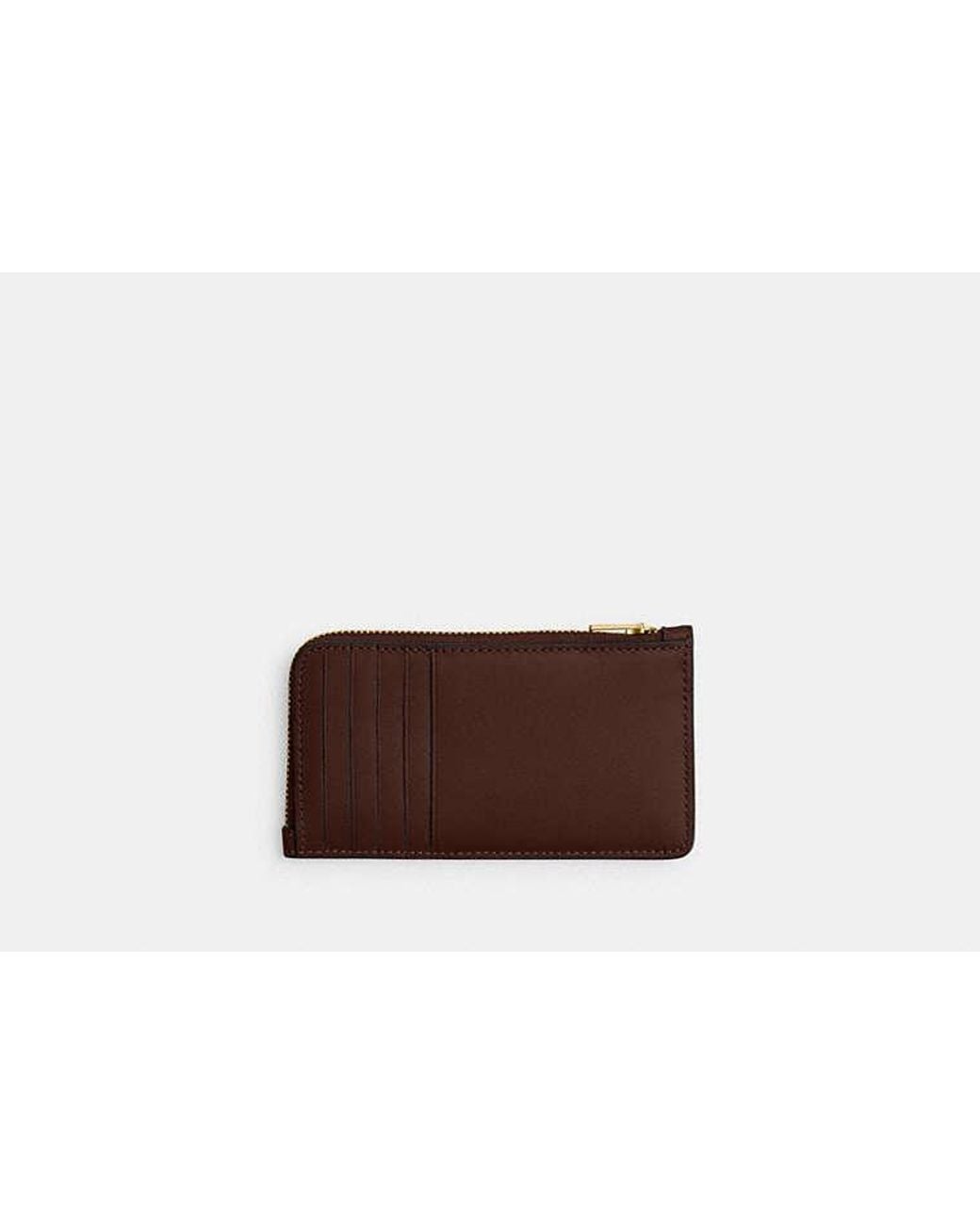 COACH Brown New York Zip Card Case
