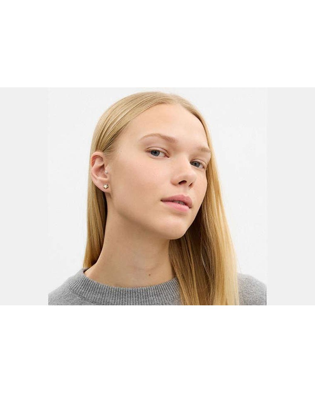 COACH Black Signature Star Stud Earrings