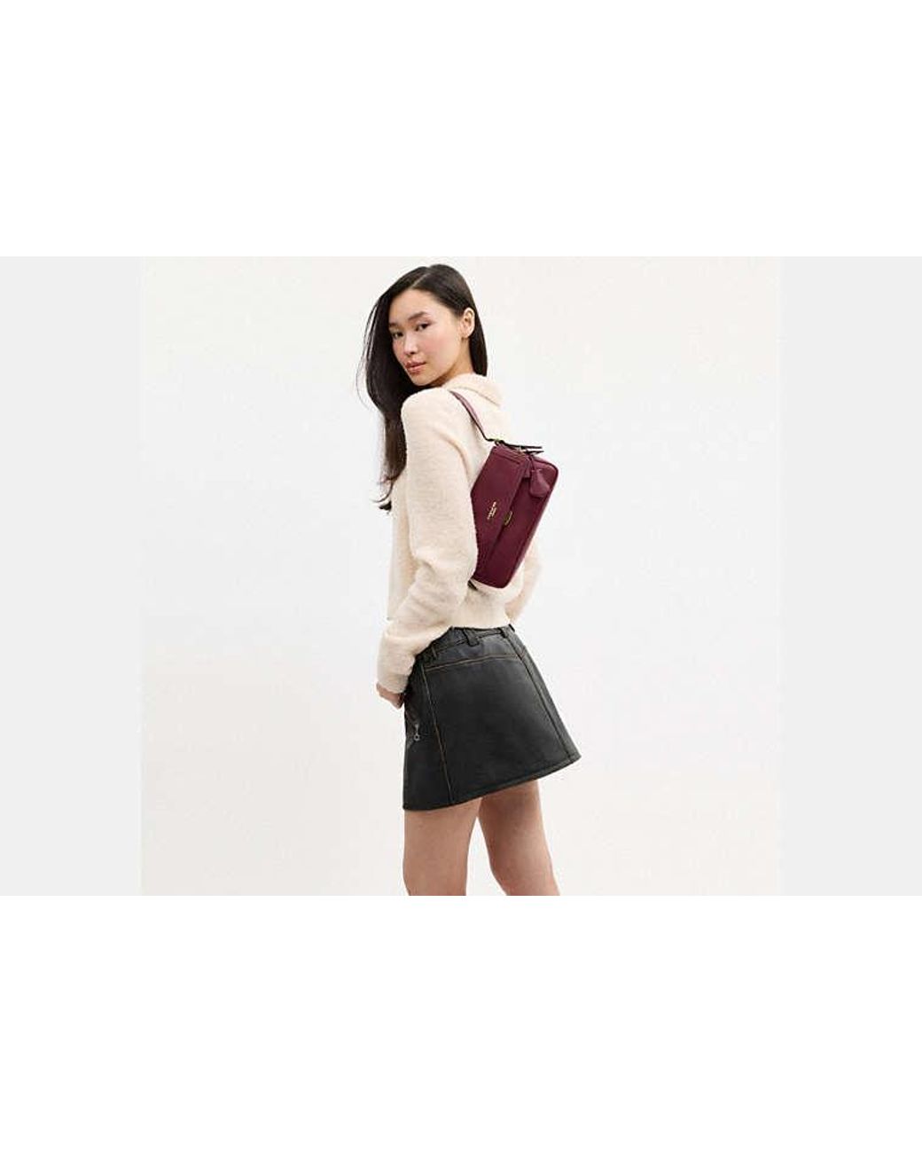 COACH Black Etta Small Flap Shoulder Bag