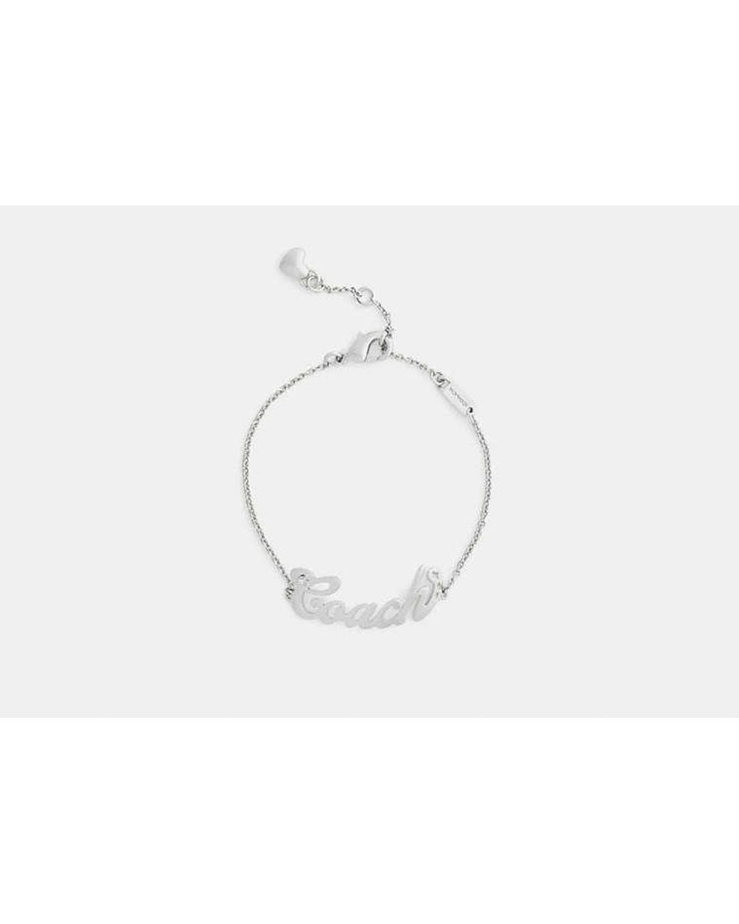 COACH Black Script Nameplate Bracelet