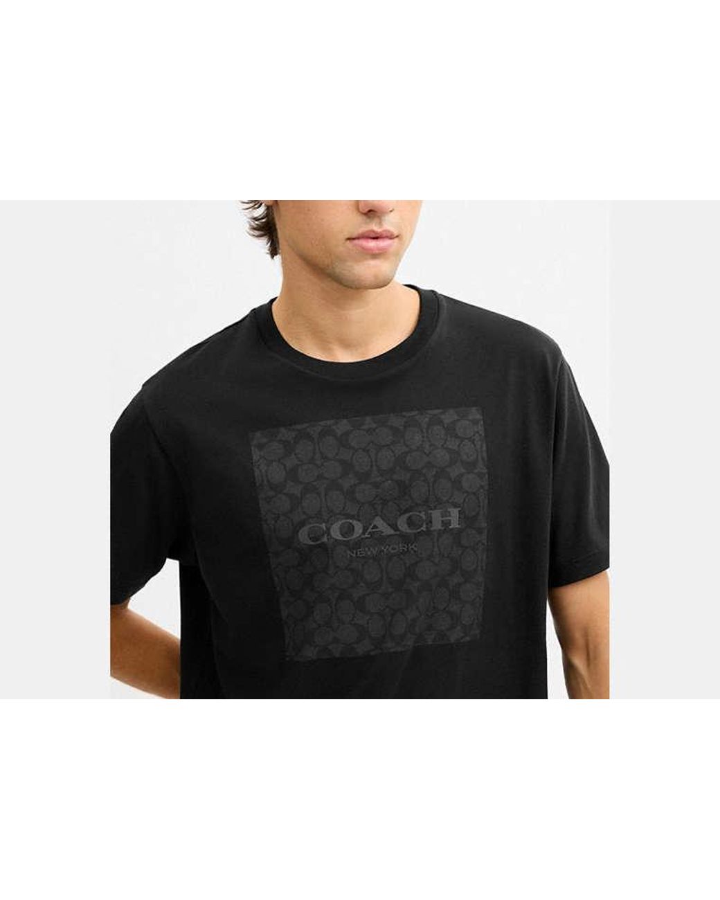 COACH Black Signature Square T-Shirt for men