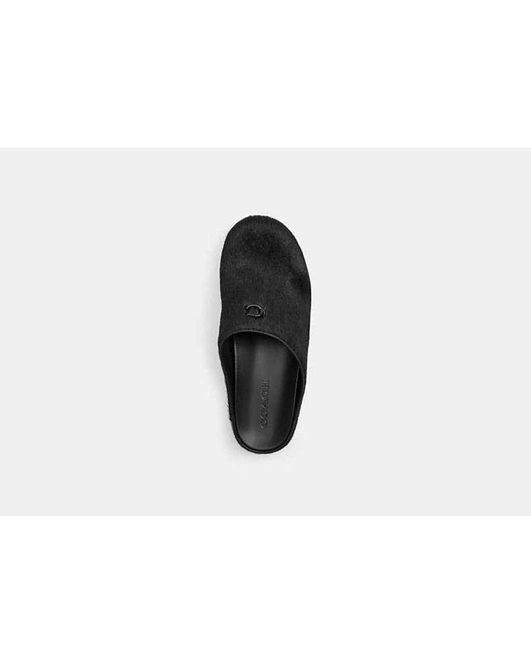 COACH Black Sculpted C Soft Mule Shoes