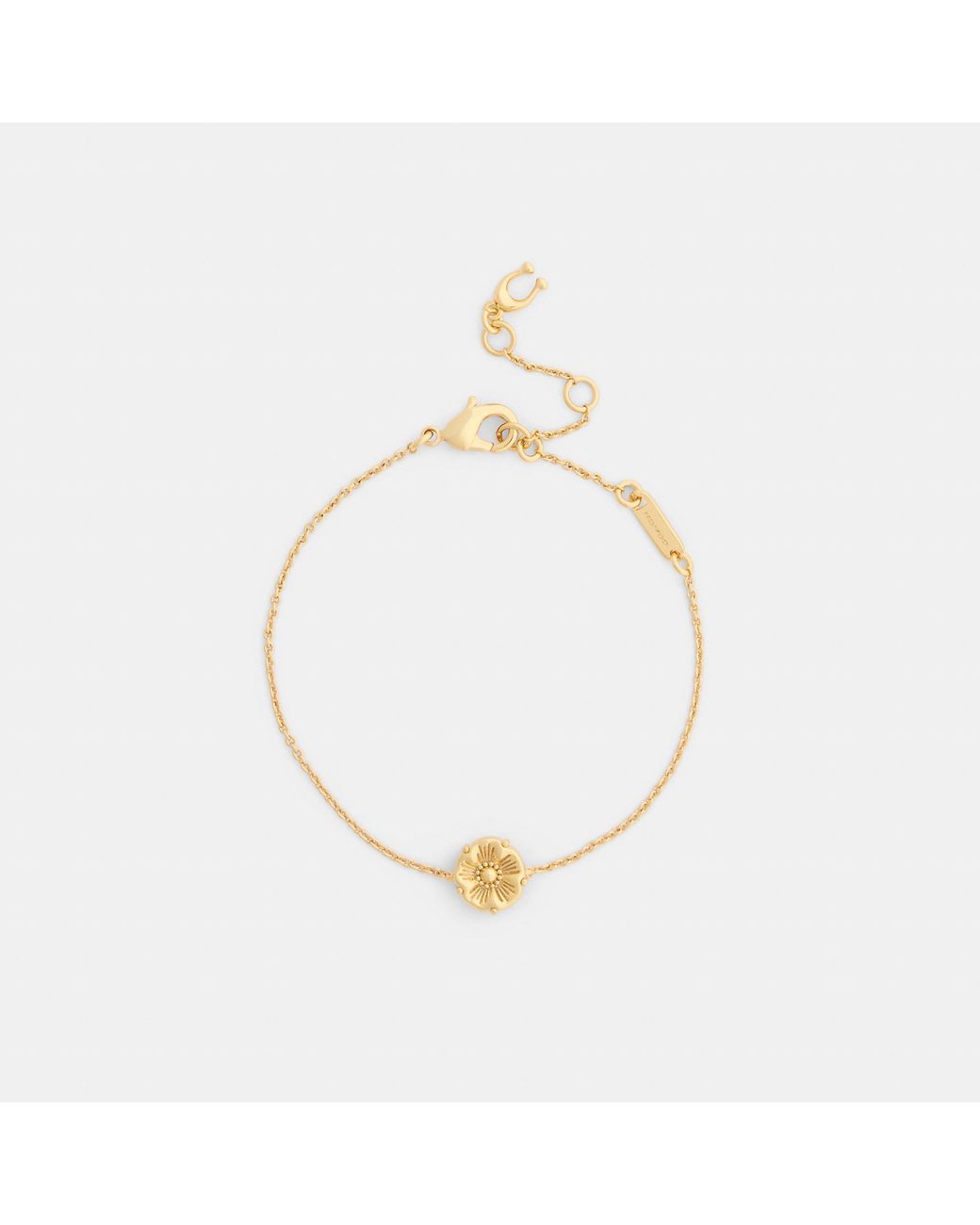 COACH Metallic Tea Rose Solitaire Linear Bracelet