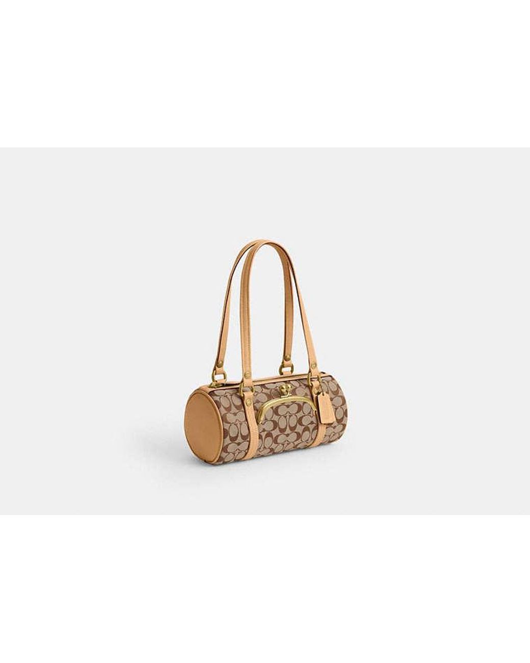 COACH Black Kisslock Barrel Bag 28