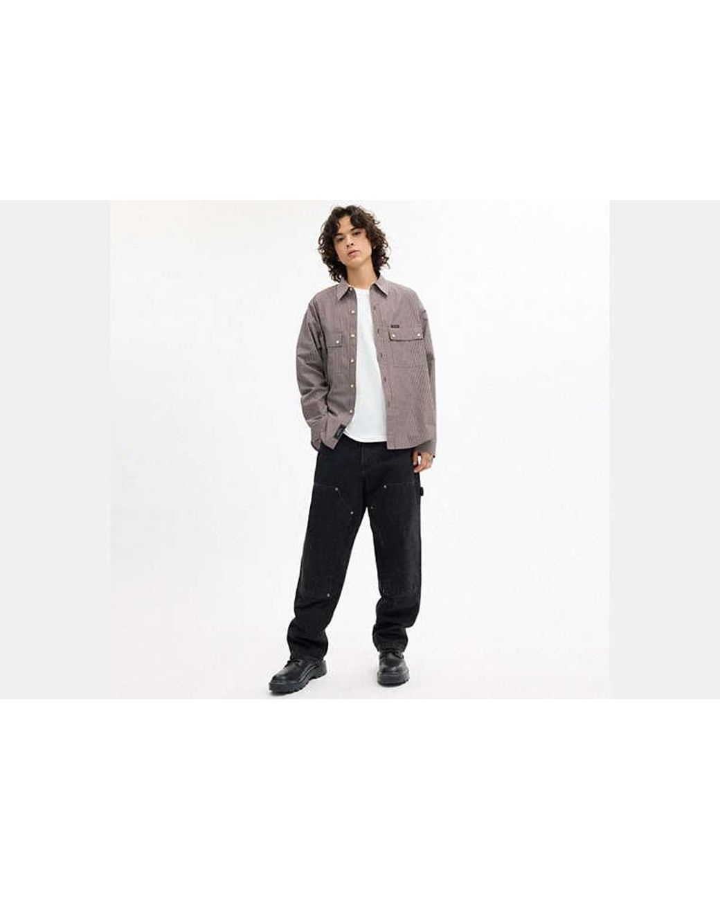 COACH Black Long Sleeve Button Up Shirt for men
