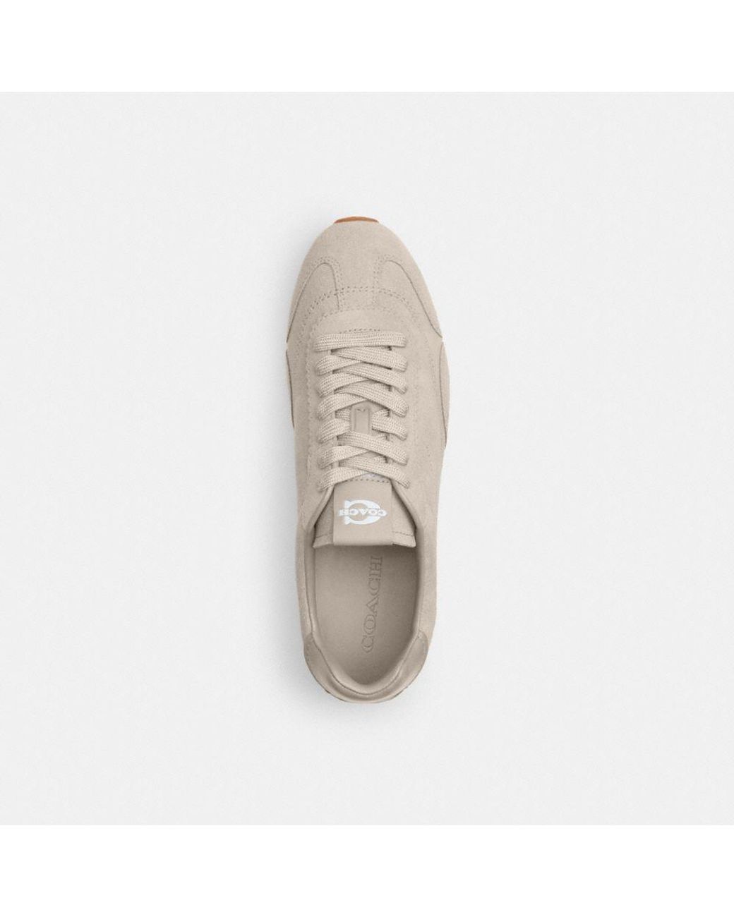 COACH Flat Sneakers Shoes, Suede in White | Lyst