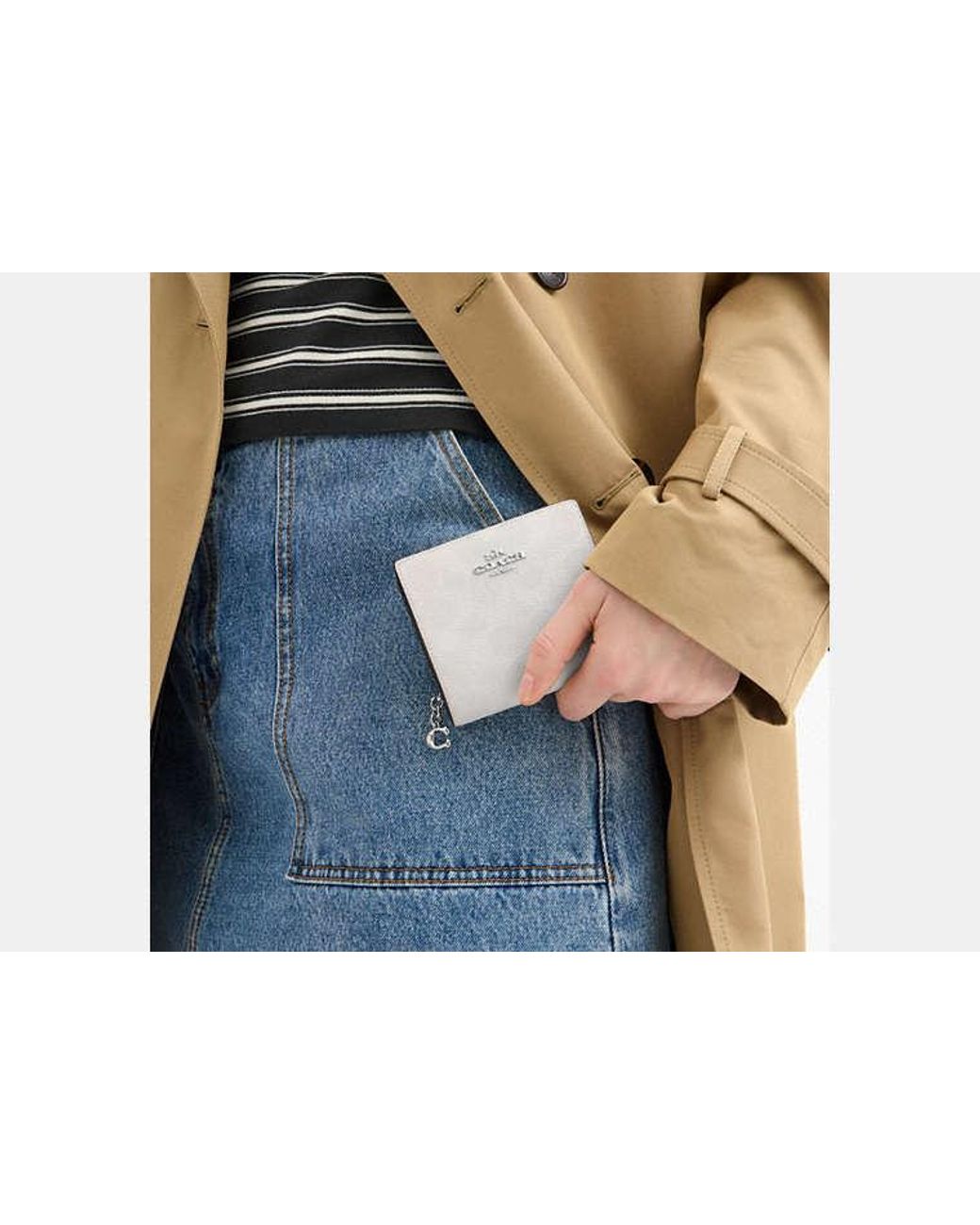 COACH Black Snap Wallet In Signature Canvas