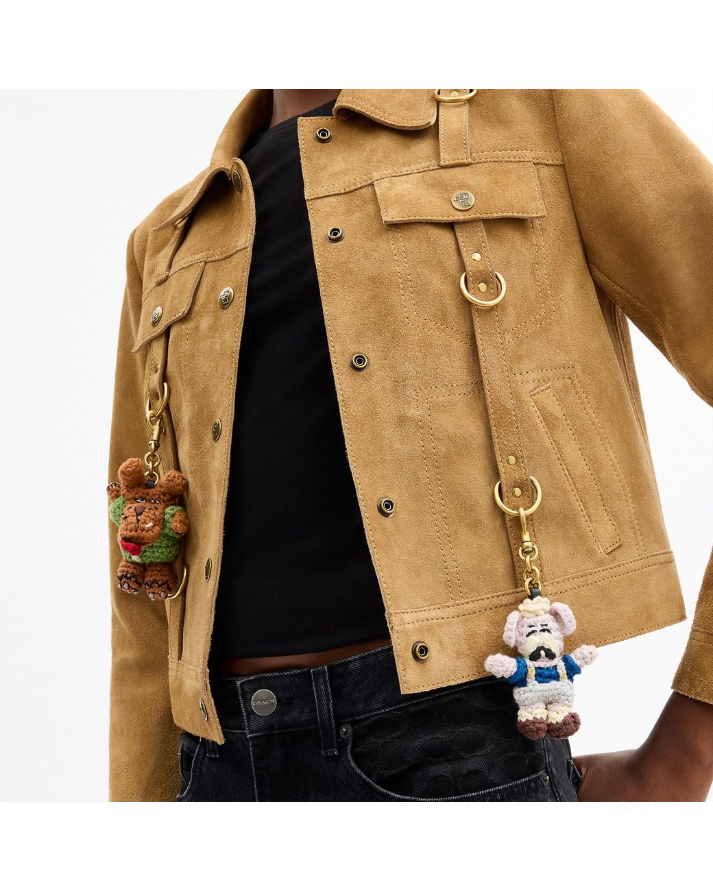 COACH Natural Brain Dead Suede Strap Jacket