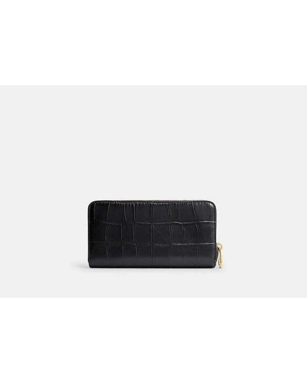 COACH Black Long Zip Around Wallet