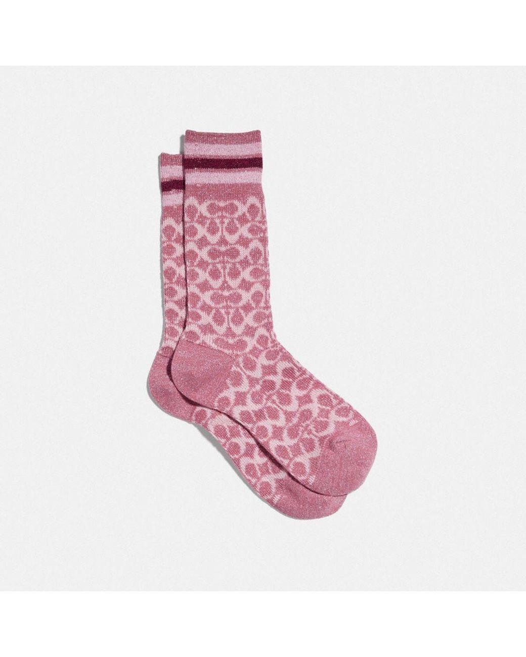 COACH Signature Socks in Pink | Lyst