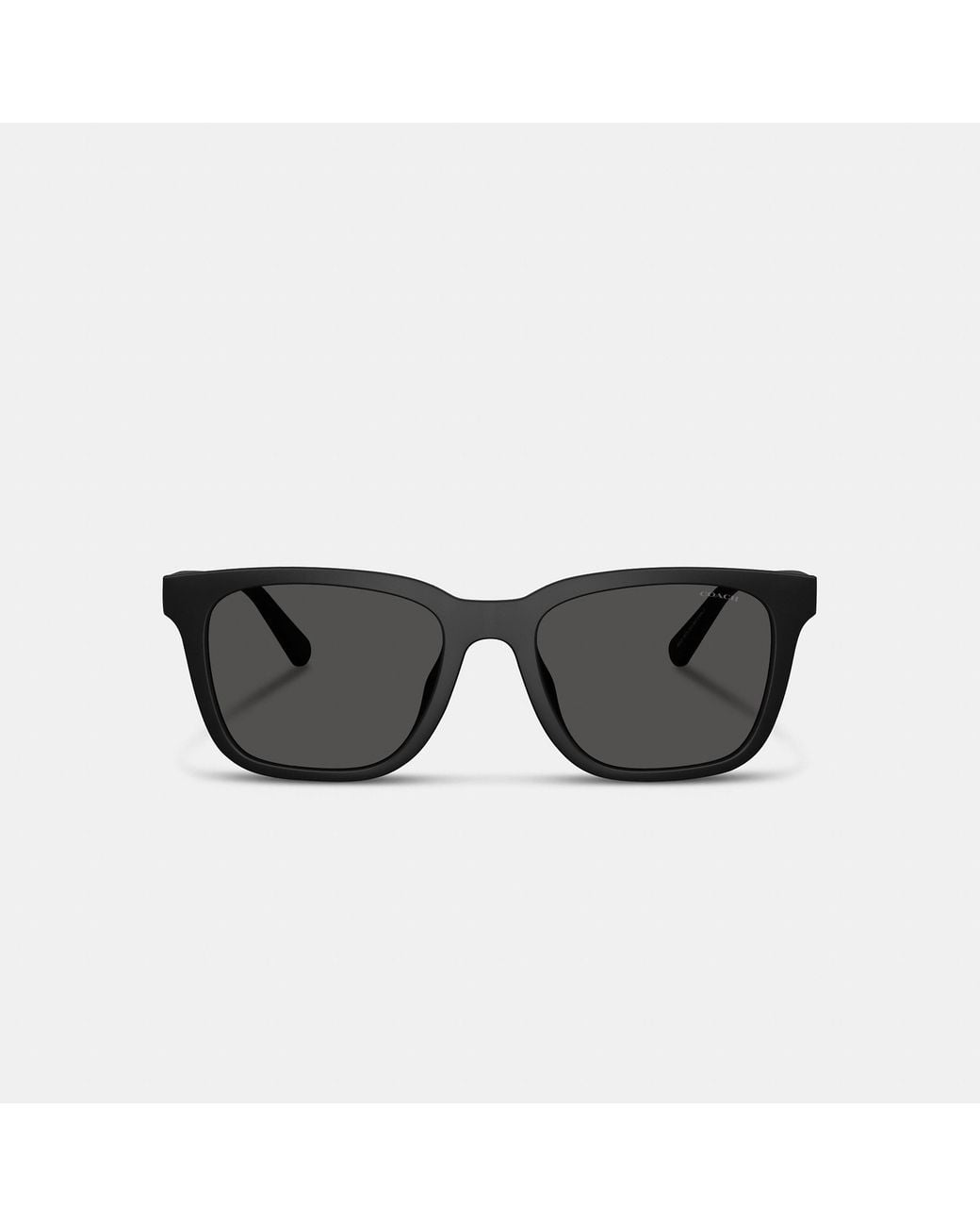 COACH Black C Hardware Textured Temple Square Sunglasses for men