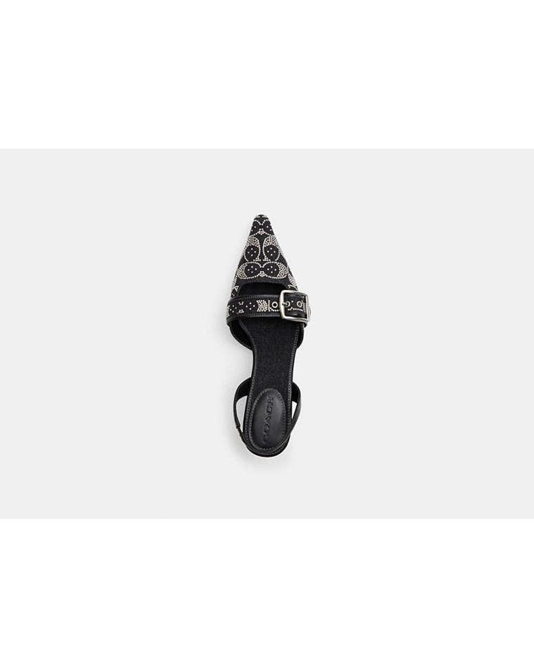 COACH Black Margot Slingback With Crystal Signature