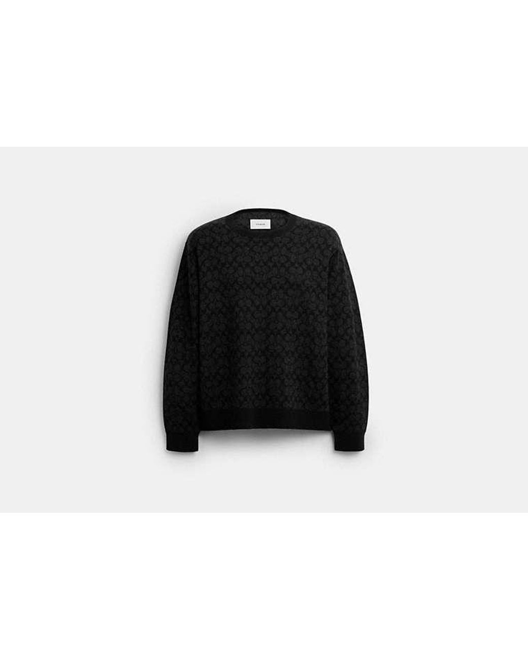COACH Black Signature Crewneck Sweater for men