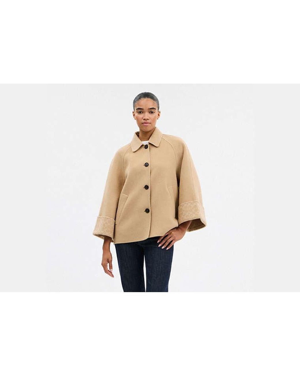 COACH Black Wool Swing Coat