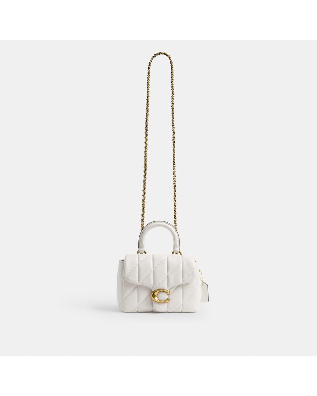 COACH Tabby Top Handle Bag With Quilting in White | Lyst