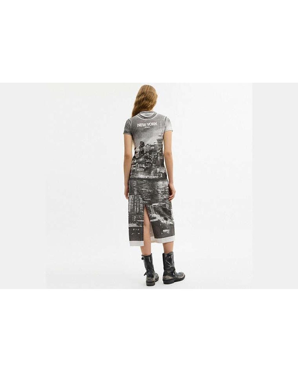 COACH Black Postcard Graphic T-Shirt Dress