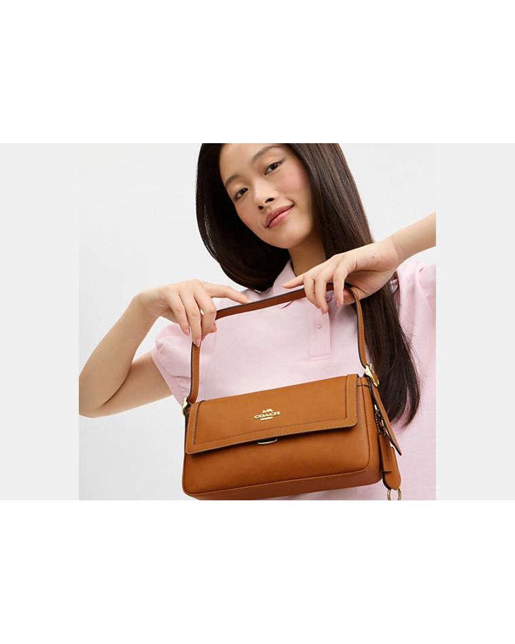 COACH Black Etta Small Flap Shoulder Bag