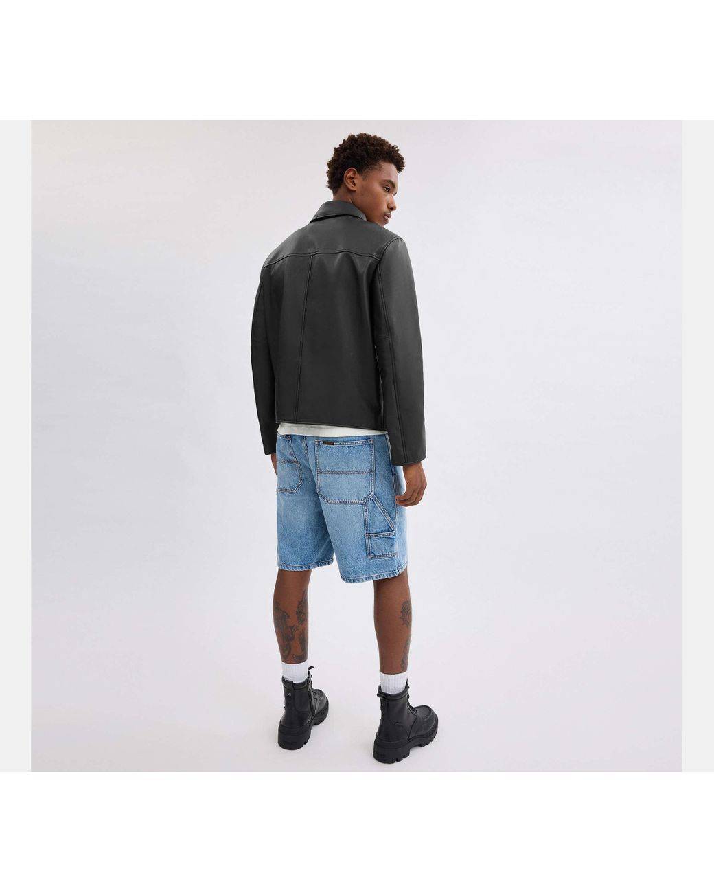 COACH Black Leather Jacket for men