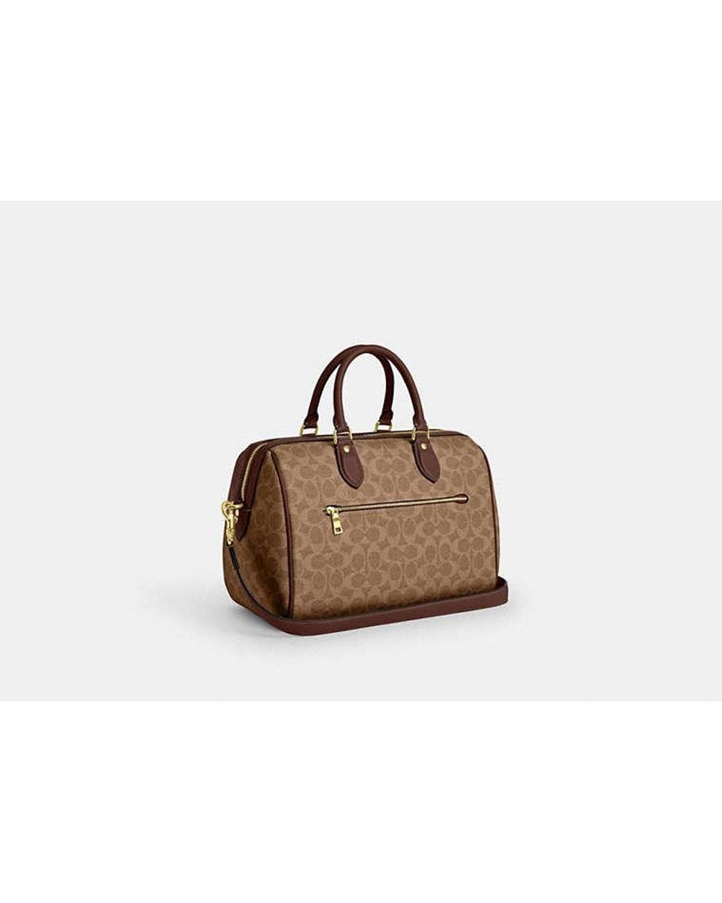 COACH Black Rowan Large Satchel Bag In Signature Canvas