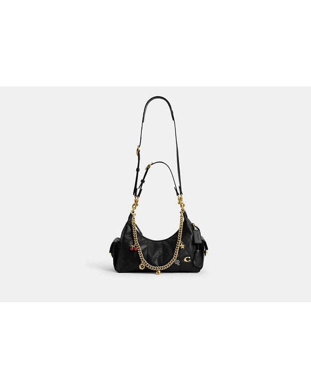 COACH Black Pocket Juliet Bag 30 With Quilting And Charms