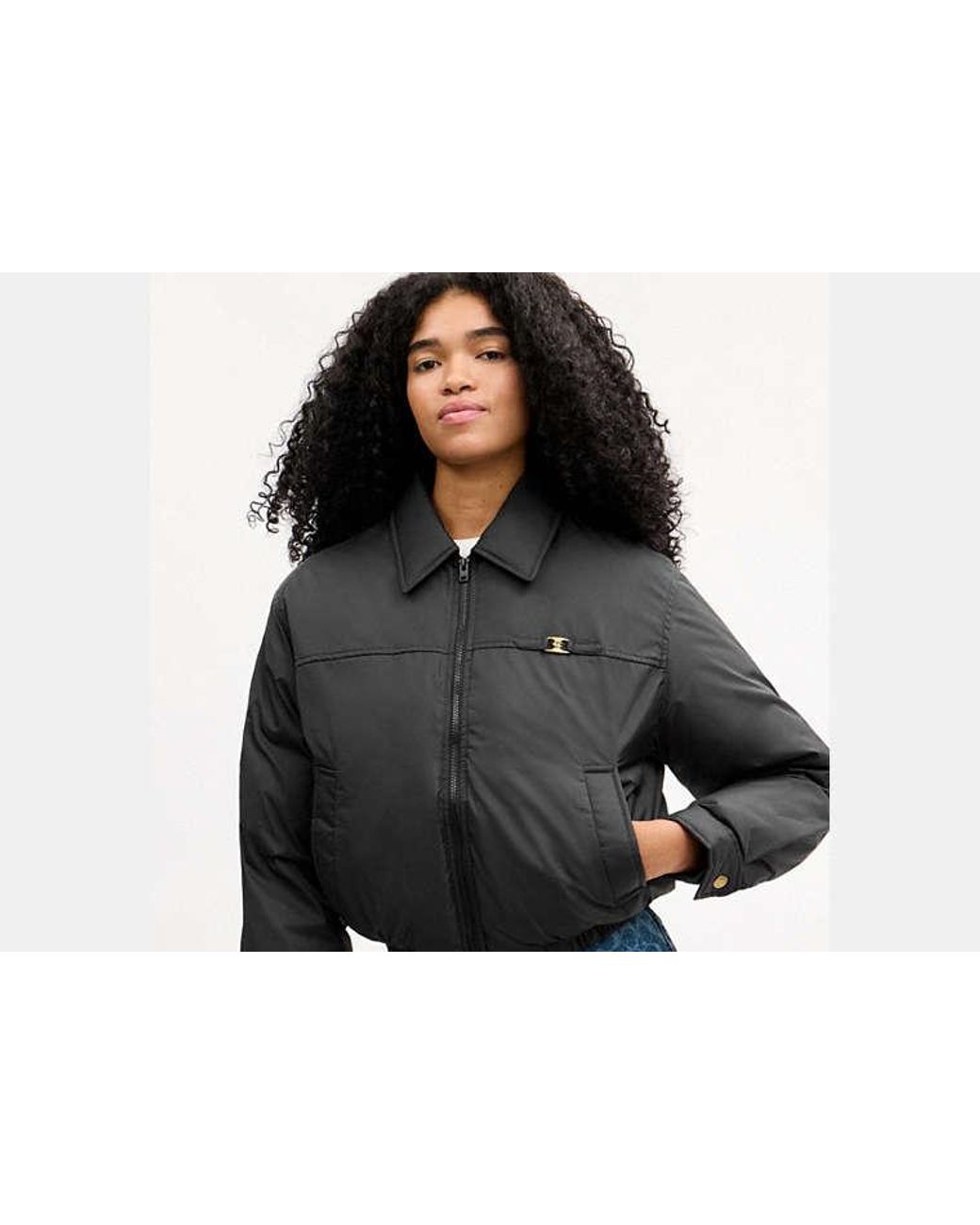 COACH Black Heritage C Blouson Puffer