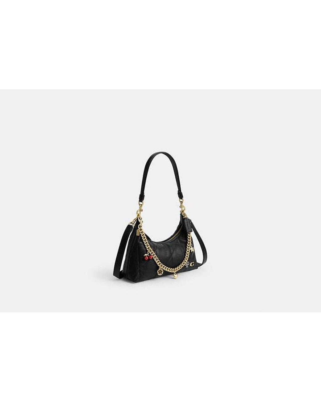 COACH Black Juliet Shoulder Bag 25 With Quilting And Charms