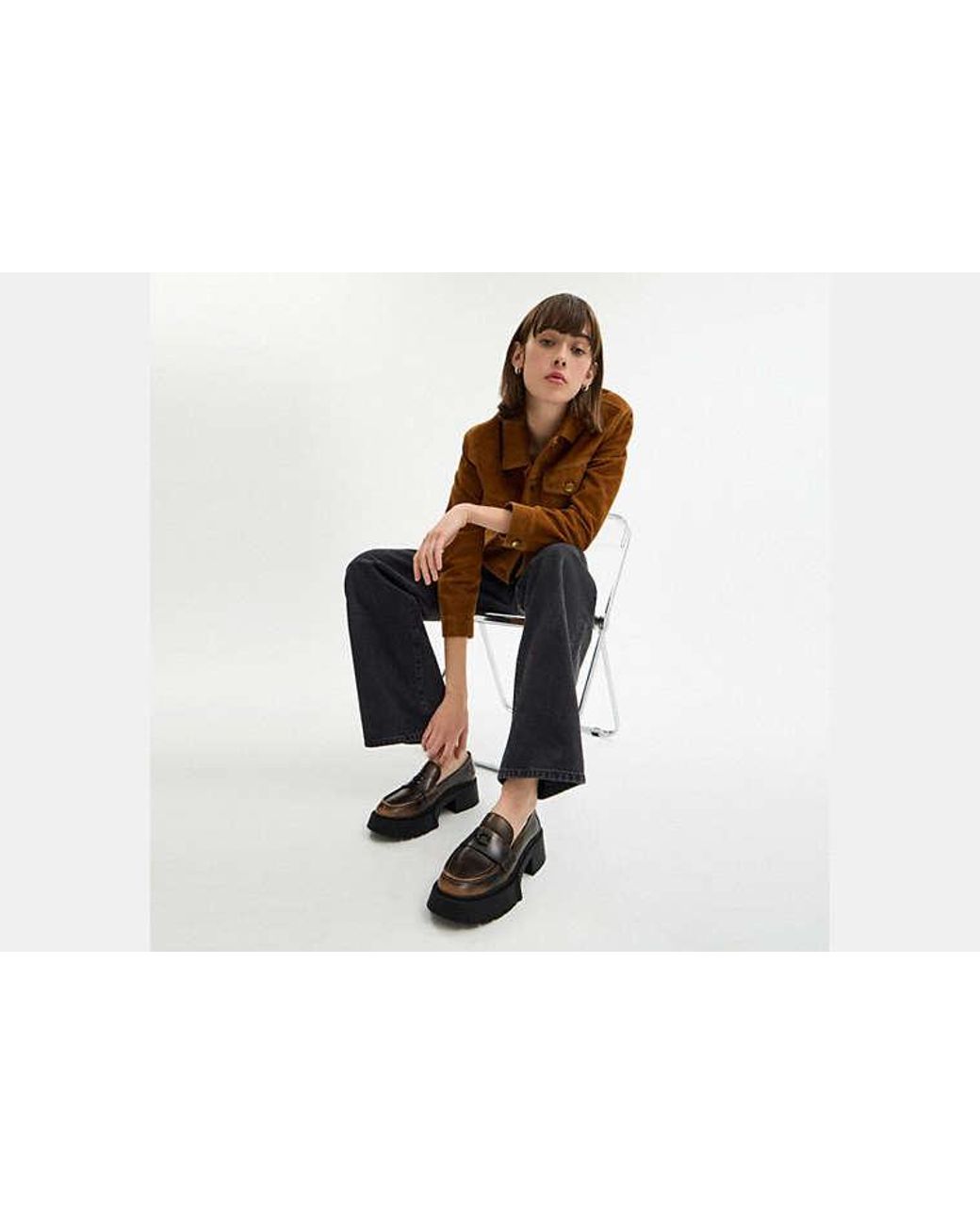 COACH Black Loafers